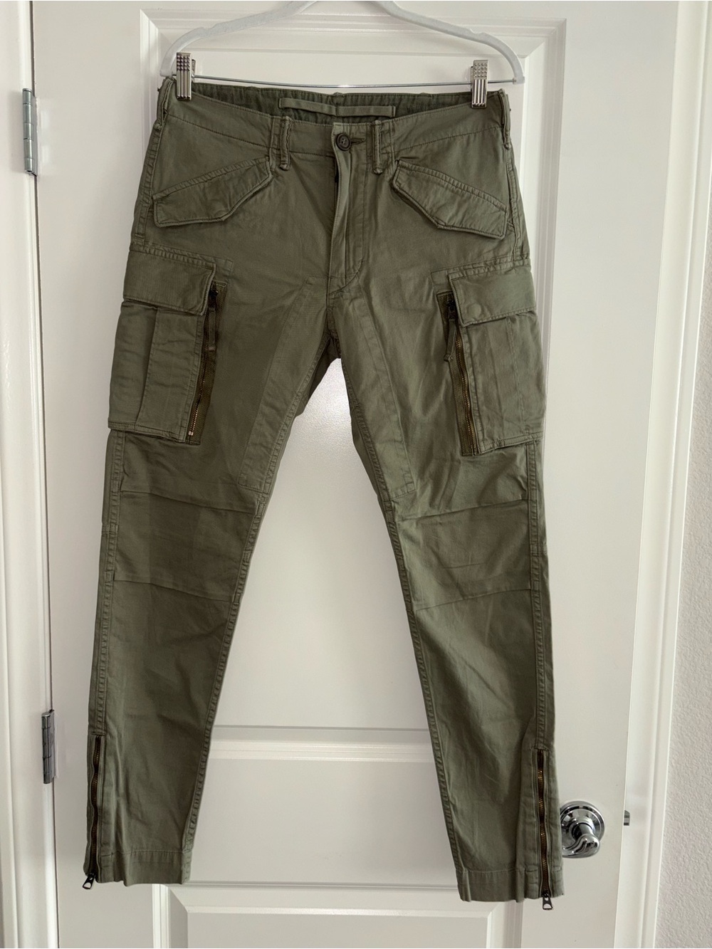 NWOT! RRL RARE RALPH LAUREN Olive Green Cargo Utility Military Pant Size 29